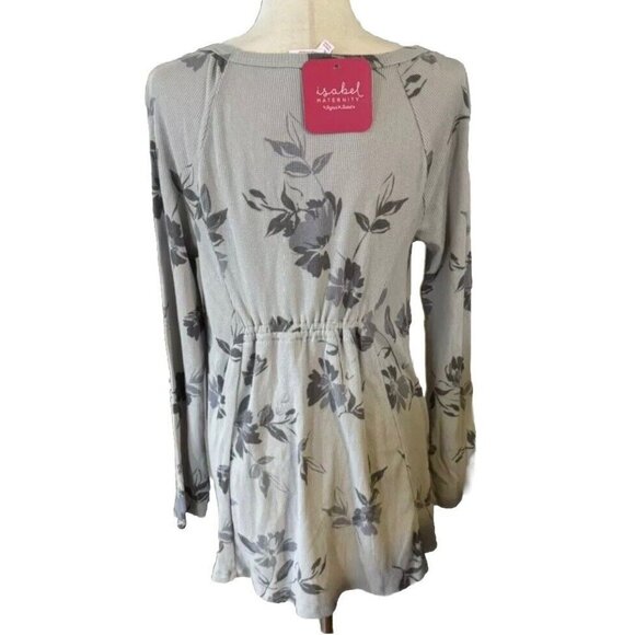 Women's Ingrid & Isabel Maternity Size Xs Long Sleeve Waffle Knit Top Gray Nwt25 - Picture 2 of 2